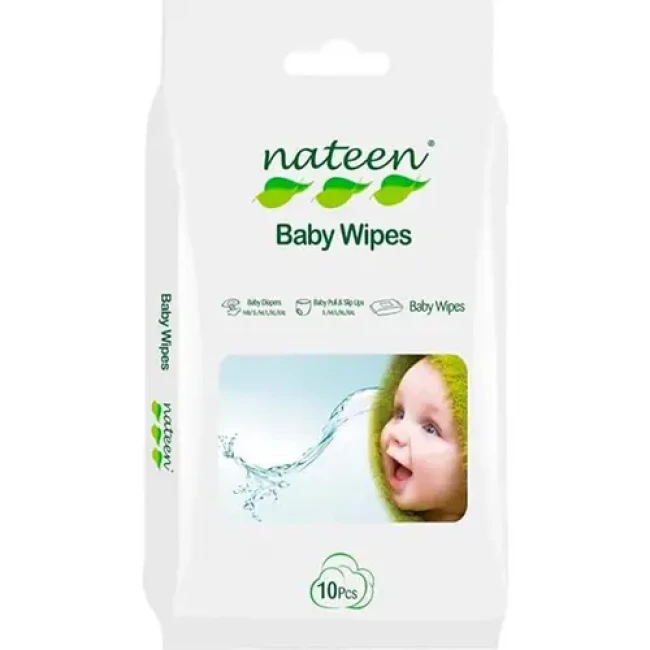 Servetele umede Nateen Premium Line Wet Wipes 99% apa 10 buc.